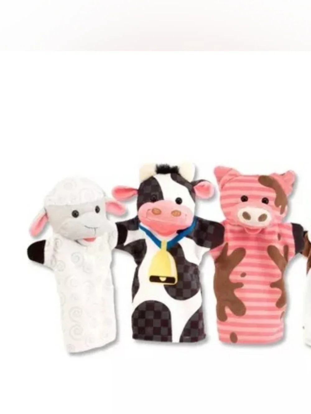 Melissa & Doug Farm Friends Puppet Set Cow Pig Horse Sheep Montessori Waldorf